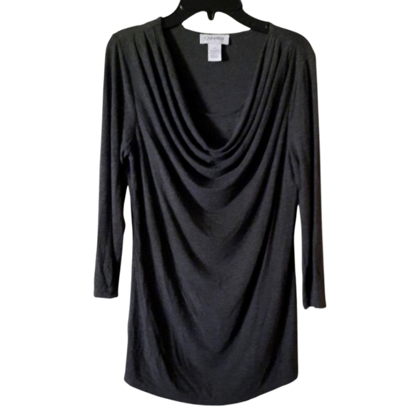 Carmen Carmen Marc Valvo Dark Gray Blouse Size Small - Picture 1 of 5